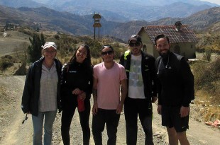 Lykke, Kamila, Camilo, Alejandro and Marcelo at the beginning of the hike to Palca.